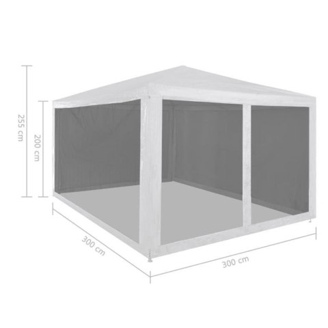  Namiot imprezowy z 4 siatkowymi ściankami, 3 x 3 m