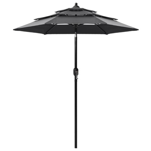  3-poziomowy parasol na aluminiowym słupku, antracytowy, 2 m