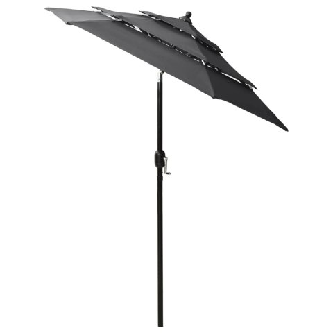  3-poziomowy parasol na aluminiowym słupku, antracytowy, 2 m