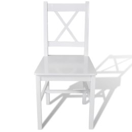  Krzesła stołowe, 2 szt., białe, drewno sosnowe