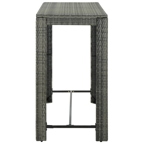  Ogrodowy stolik barowy, szary, 140,5x60,5x110,5 cm, rattan PE