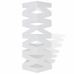  Kwadratowy stojak na parasole i laski, biały, stalowy, 48,5 cm