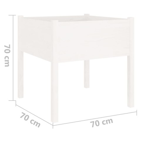  Donice ogrodowe, 2 szt., białe, 70x70x70 cm, drewno sosnowe