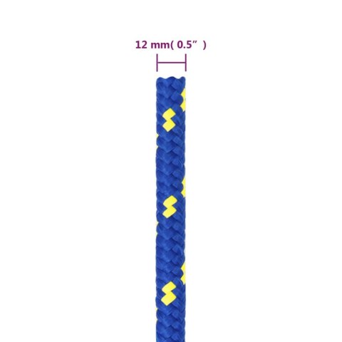  Linka żeglarska, niebieska, 12 mm, 100 m, polipropylen