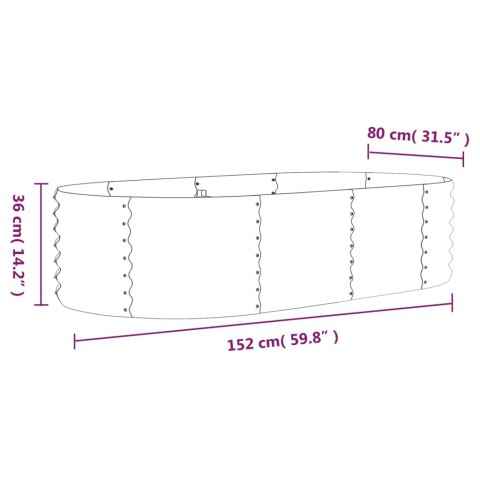  Podwyższona donica, malowana proszkowo stal 152x80x36 cm