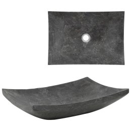  Umywalka, 50 x 35 x 12 cm, marmurowa, czarna