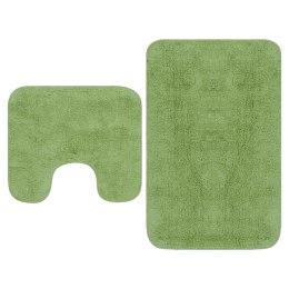  2-częściowy zestaw mat łazienkowych, tkanina, zielony