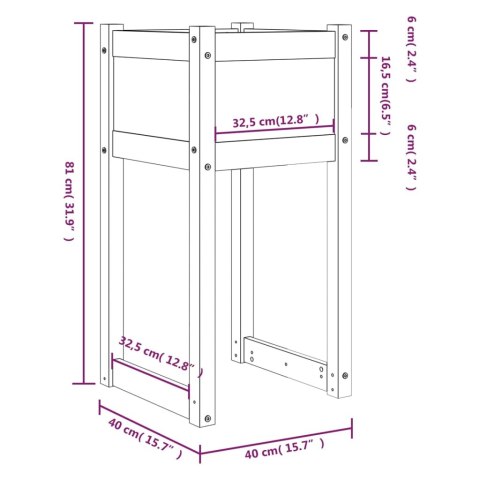  Donice, 2 szt., szare, 40x40x81 cm, lite drewno sosnowe