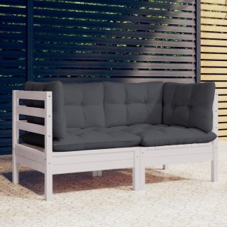  2-osobowa sofa ogrodowa z antracytowymi poduszkami, sosnowa