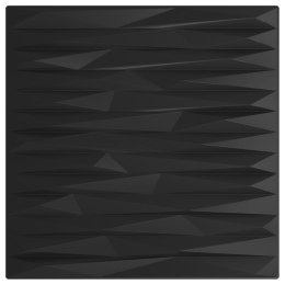  Panele ścienne, 12 szt., czarne, 50x50 cm, EPS, 3 m², kamień