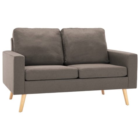  2-osobowa sofa, kolor taupe, tapicerowana tkaniną