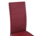  Krzesła stołowe, wspornikowe, 6 szt., czerwone, sztuczna skóra