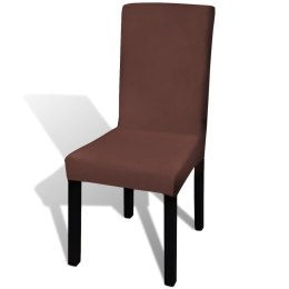  Elastyczne pokrowce na krzesła w prostym stylu, 4 szt., brązowe