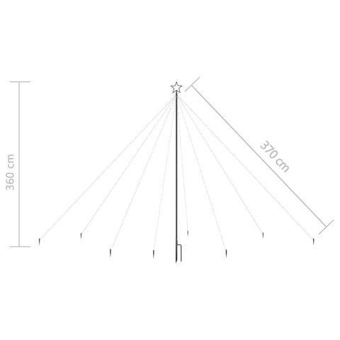  Choinka z lampek, wewn./zewn., 576 zimnych białych LED, 3,6 m