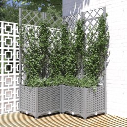 Donica ogrodowa z kratką, jasnoszara, 80x80x136 cm, PP