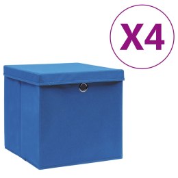  Pudełka z pokrywami, 4 szt., 28x28x28 cm, niebieskie