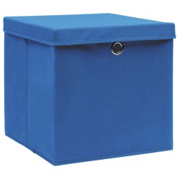  Pudełka z pokrywami, 4 szt., 28x28x28 cm, niebieskie