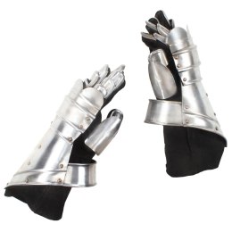  Replika rycerskich rękawic średniowiecznych, LARP, srebrna stal