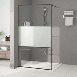  Ścianka prysznicowa, czarna, 115x195 cm, półmrożone szkło ESG
