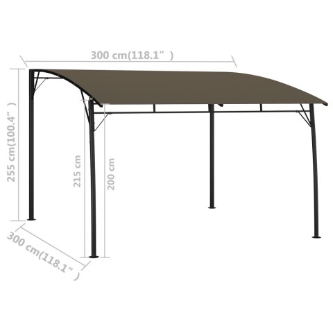  Zadaszenie ogrodowe, 3 x 3 x 2,55 m, kolor taupe