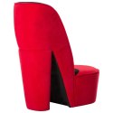  Fotel w kształcie buta na obcasie, czerwony, aksamitny
