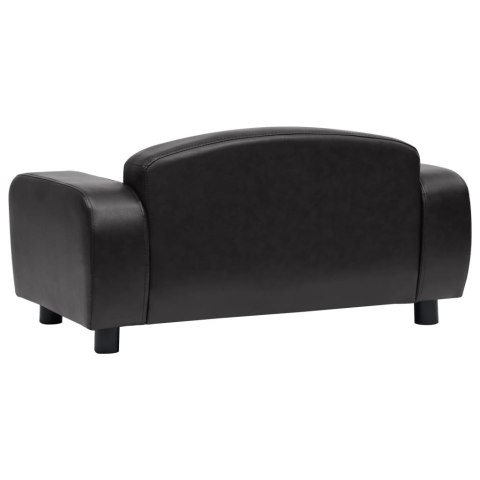  Sofa dla psa, czarna, 80x50x40 cm, sztuczna skóra