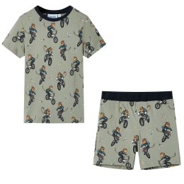 Piżama dziecięca z krótkimi rękawami, jasne khaki, 104