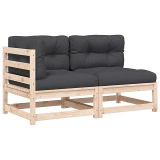  2-osobowa sofa ogrodowa z poduszkami, lite drewno sosnowe