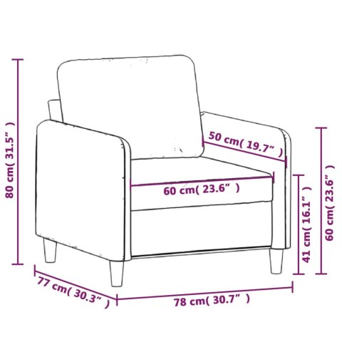  Fotel, kremowy, 60 cm, obity aksamitem