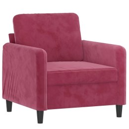  Fotel, winna czerwień, 60 cm, obity aksamitem