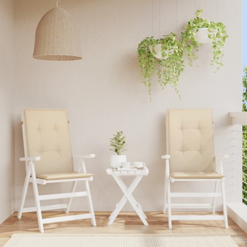  Poduszki na krzesła ogrodowe, 2 szt., beżowe, 120x50x3 cm