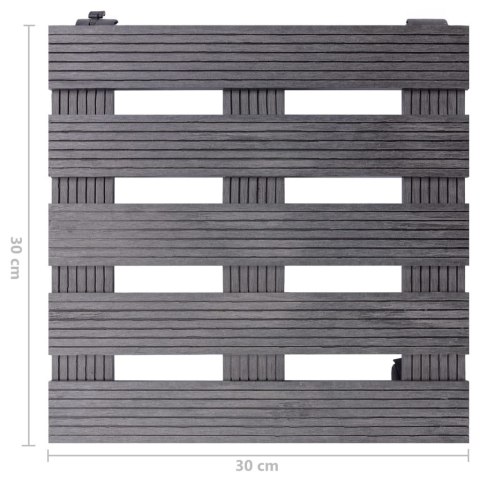  Stojaki na kółkach pod donice, 2 szt., szare, 30x30x7,5 cm, WPC