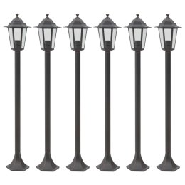  Lampy ogrodowe, 110 cm, E27, aluminium, 6 szt., brązowe