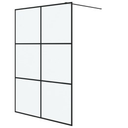  Ścianka prysznicowa, czarna, 140x195 cm, mrożone szkło ESG