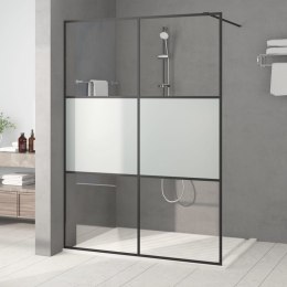  Ścianka prysznicowa, czarna, 140x195 cm, półmrożone szkło ESG