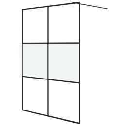  Ścianka prysznicowa, czarna, 140x195 cm, półmrożone szkło ESG