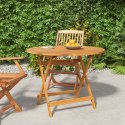  Składany stół ogrodowy, Ø90x75 cm, lite drewno akacjowe