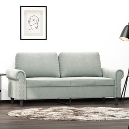  Sofa 2-osobowa, jasnoszara, 140 cm, tapicerowana aksamitem