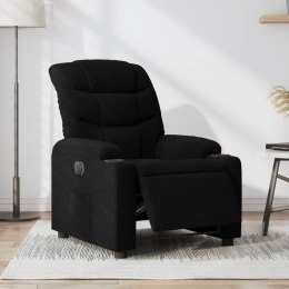  Elektryczny fotel rozkładany, czarny, obity tkaniną