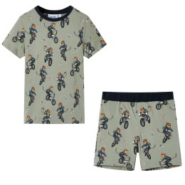Piżama dziecięca z krótkimi rękawami, jasne khaki, 116