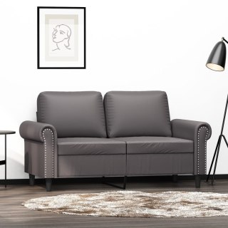  2-osobowa sofa, szary, 120 cm, sztuczna skóra