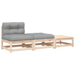 Ogrodowa sofa bez podłokietników, z poduszkami i podnóżkami