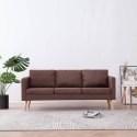  3-osobowa sofa tapicerowana tkaniną, brązowa