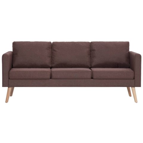  3-osobowa sofa tapicerowana tkaniną, brązowa