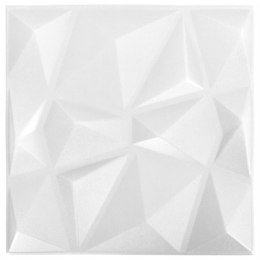  Panele ścienne 3D, 12 szt., 50x50 cm, diamentowa biel, 3 m²