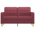  Sofa 2-osobowa, winna czerwień, 140 cm, tapicerowana tkaniną