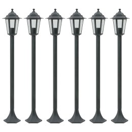  Lampy ogrodowe, 110 cm, E27, aluminium, ciemnozielone, 6 szt.