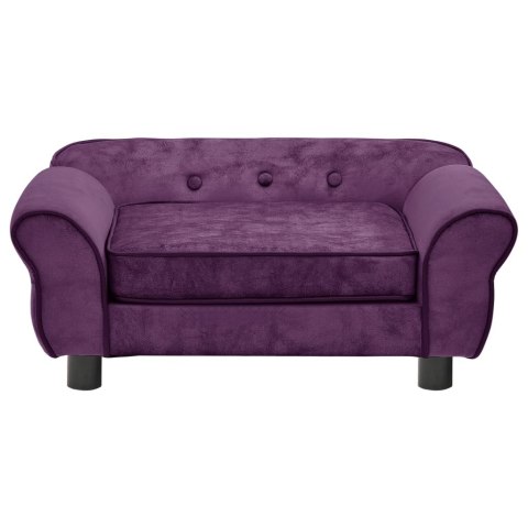  Sofa dla psa, burgundowa, 72x45x30 cm, pluszowa