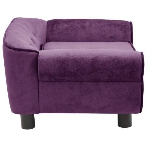  Sofa dla psa, burgundowa, 72x45x30 cm, pluszowa