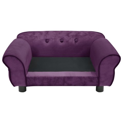  Sofa dla psa, burgundowa, 72x45x30 cm, pluszowa